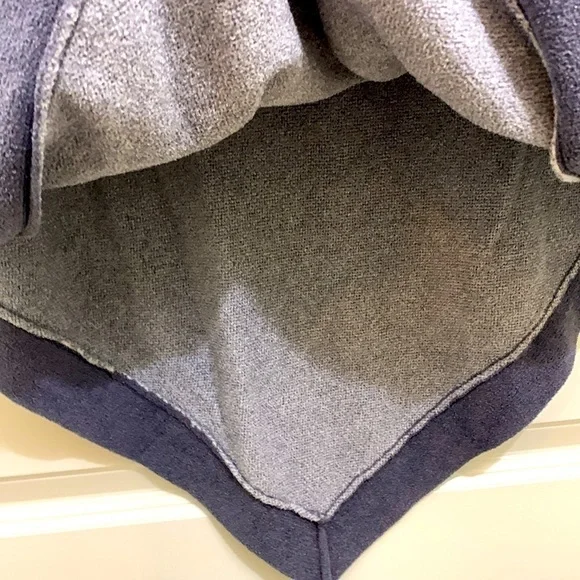 Barefoot Dreams Navy and Gray Striped Poncho - Picture 4 of 7